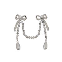 Pearl Diamond Bow Tassel Anti-glare Alloy Brooch Clothing Accessories Women main image 2
