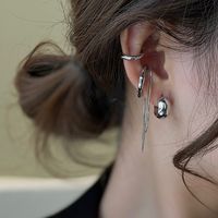 Simple Irregular Metal Chain Ear Bone Clip Earrings Four-piece Set Wholesale main image 1