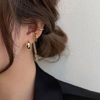 Simple Irregular Metal Chain Ear Bone Clip Earrings Four-piece Set Wholesale main image 4