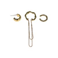 Simple Irregular Metal Chain Ear Bone Clip Earrings Four-piece Set Wholesale main image 6