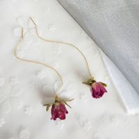 Fashion Dried Flower Alloy Ear Line Earrings Wholesale main image 1