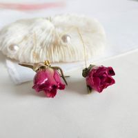 Fashion Dried Flower Alloy Ear Line Earrings Wholesale main image 3