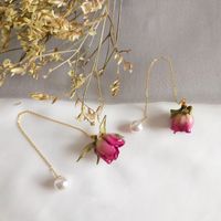 Fashion Dried Flower Alloy Ear Line Earrings Wholesale main image 5