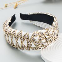Korean New Pearl Bow Knotted Wide Headband Fabric Wash Face Hair Accessories sku image 1