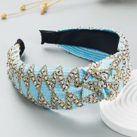 Korean New Pearl Bow Knotted Wide Headband Fabric Wash Face Hair Accessories sku image 2