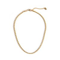 Simple Stainless Steel Twist Solid Color Geometric Necklace Wholesale sku image 1