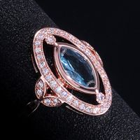 Fashion Copper Plated Rose Gold Micro-set Zircon Ring Female Wholesale sku image 1