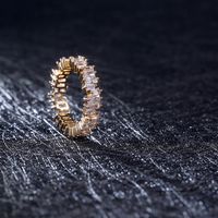 Fashion Irregular Vertical Strip Couple Zircon Fine Ring Wholesale sku image 6
