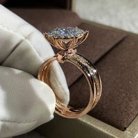 New Creative Copper Two-color Zircon Engagement Ring Fashion Wedding Party Ring sku image 10