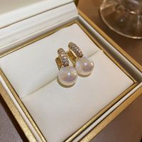 Real Gold Electroplating Mermaid Pearl Earrings Korean Long Ear Buckle Earrings sku image 38