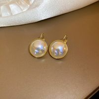 Real Gold Electroplating Mermaid Pearl Earrings Korean Long Ear Buckle Earrings sku image 34