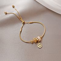Korean Fashion Diamond-studded Heart Bracelet Female Simple New Copper Jewelry sku image 2