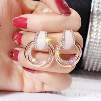 Fashion Rhinestone-encrusted Geometric Circle Metal Earrings Wholesale sku image 1