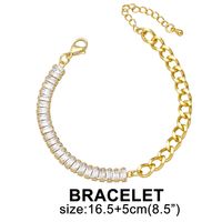Copper Zircon Necklace Female European And American Stitching Clavicle Chain Bracelet sku image 1