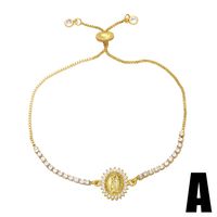Fashion Copper Micro-inlaid Zircon Chain Heart Eight-pointed Star Pull Bracelet Female sku image 1