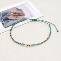 New Retro Ethnic Miyuki Glass Beads Woven Beaded Turquoise Small Bracelet sku image 1
