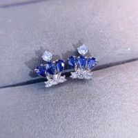 Boucles D'oreilles En Cuivre Couronne Bleue Incrustée De Pierres Semi-précieuses Vintage En Gros sku image 1