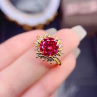 Fashion Plated 18k Ring Snowflake Full Diamond Open Copper Ring sku image 1