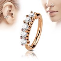 Simple Geometric Inlaid Semi-precious Stone Nose Copper Ring Earrings Wholesale sku image 1