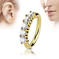 Simple Geometric Inlaid Semi-precious Stone Nose Copper Ring Earrings Wholesale sku image 2