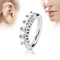 Simple Geometric Inlaid Semi-precious Stone Nose Copper Ring Earrings Wholesale sku image 3