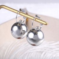Simple Creative Ball Shaped Metal Copper Earrings Wholesale sku image 3
