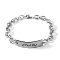 Titanium Steel Square Curved Brand Men's Bracelet Simple Lettering Hand Jewelry sku image 5