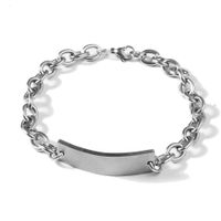 Titanium Steel Square Curved Brand Men's Bracelet Simple Lettering Hand Jewelry sku image 2