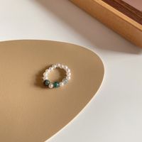 Fashion Sweet Pearl Beaded Ring Elastic Rope Ring sku image 1