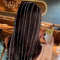 European And American Fashion Long Flash Drill Tassel Headband Wholesale sku image 1