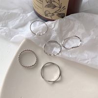 Fashion Simple Pearl Ring Retro Alloy Ring Set sku image 9
