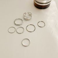 Fashion Simple Pearl Ring Retro Alloy Ring Set sku image 13
