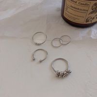 Fashion Simple Pearl Ring Retro Alloy Ring Set sku image 12