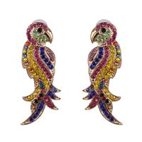 Vintage Electroplated Crystal Diamond Bird Earrings Nhjj154489 sku image 1