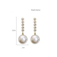 Fashion Long Diamond-studded Large Pearl Metal Earrings main image 6