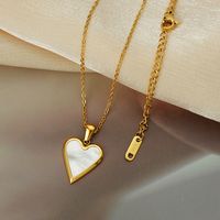 Heart Female Design Enamel Pendant Retro Fashion Simple Clavicle Metal Necklace main image 4