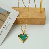 Heart Female Design Enamel Pendant Retro Fashion Simple Clavicle Metal Necklace main image 5