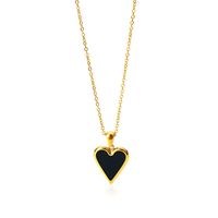 Heart Female Design Enamel Pendant Retro Fashion Simple Clavicle Metal Necklace main image 6