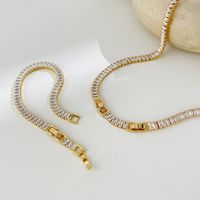 Zircon Chain Bracelet Buckle Furnace Real Gold Electroplating Stainless Steel Necklace main image 5