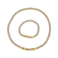 Zircon Chain Bracelet Buckle Furnace Real Gold Electroplating Stainless Steel Necklace main image 6