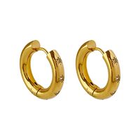 Simple Geometric Ring Women's Ear Buckle Stainless Steel Diamond Earrings Women main image 6