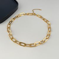 Hollow Thick Chain Punk Jewelry Gold-plated Stainless Steel Necklace Women main image 5