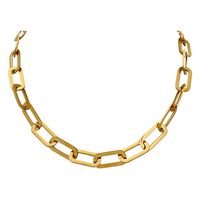 Hollow Thick Chain Punk Jewelry Gold-plated Stainless Steel Necklace Women main image 6