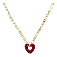 Retro Cute Art Heart Shaped Red Earrings Necklace Female Ear Buckle Copper Clavicle Chain main image 6