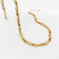 Hipster Jewelry Titanium Steel Gold Necklace Bracelet Set main image 3
