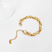 Hipster Jewelry Titanium Steel Gold Necklace Bracelet Set main image 4