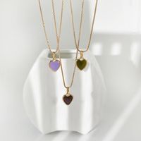 New Drip Oil Heart Shaped Simple Clavicle Women's Alloy Necklaces main image 1