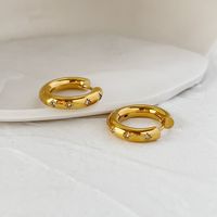 Simple Geometric Ring Women's Ear Buckle Stainless Steel Diamond Earrings Women sku image 1
