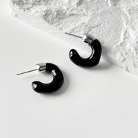 Fashion Black And White Enamel Earrings New Copper Earrings Female sku image 2