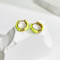 New Oil Drop Earrings Color Drop Oil Copper Micro-inlaid Zircon Small Earrings sku image 2